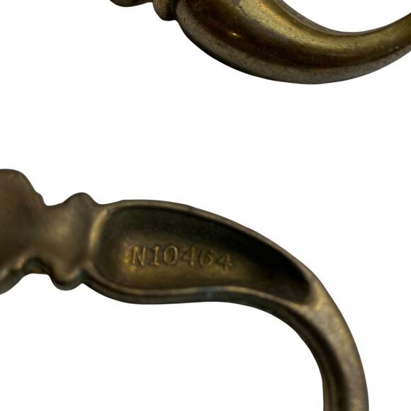 1970s Set of 4 Drawer Pulls 4.25" with 5" Plate Keeler Brass - Picture 12 of 12